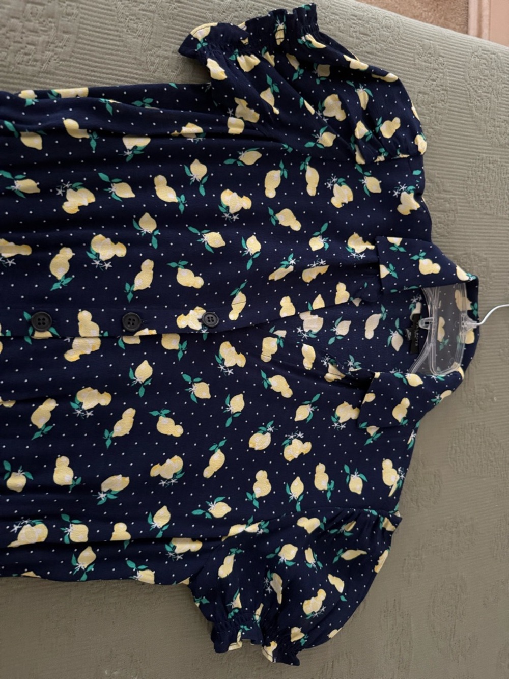 Bundle Save 3 or more dresses Talbots Navy Midi Dress with Yellow Lemon Print - Picture 2 of 8